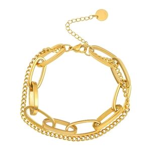 Brand New 18K Gold Interlocked Link In Bracelet